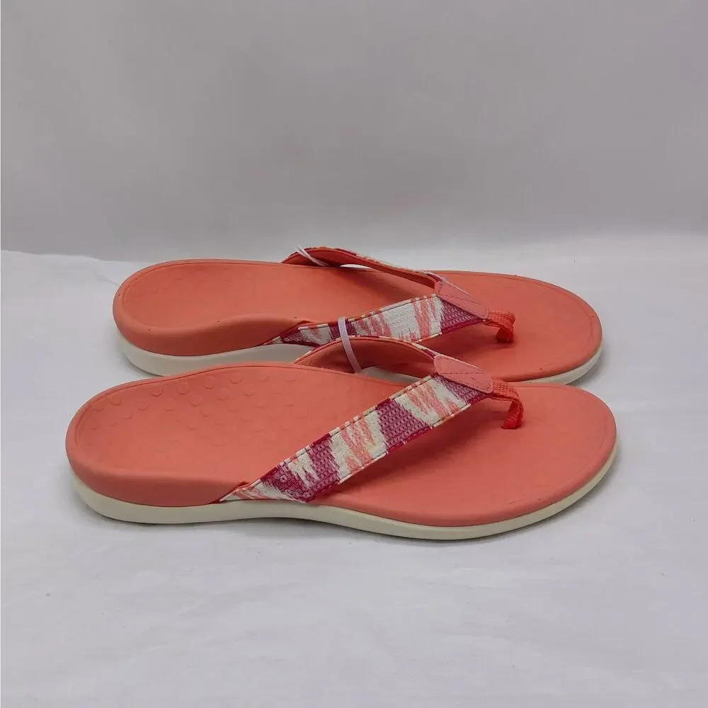 Vionic Womens Flip Flop Sandals Size 7 Sequin Comfort Vacation Resort Chic Flats